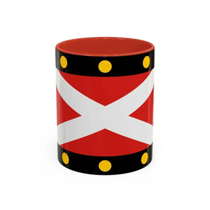 Flag of Hampton Poyle UK - Accent Coffee Mug 11oz Red - Go Mug Yourself