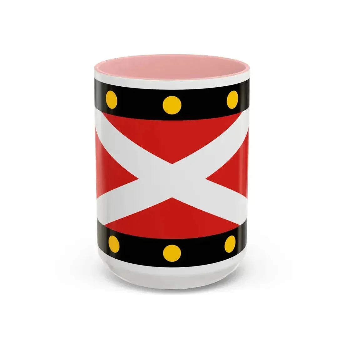 Flag of Hampton Poyle UK - Accent Coffee Mug 15oz Pink - Go Mug Yourself