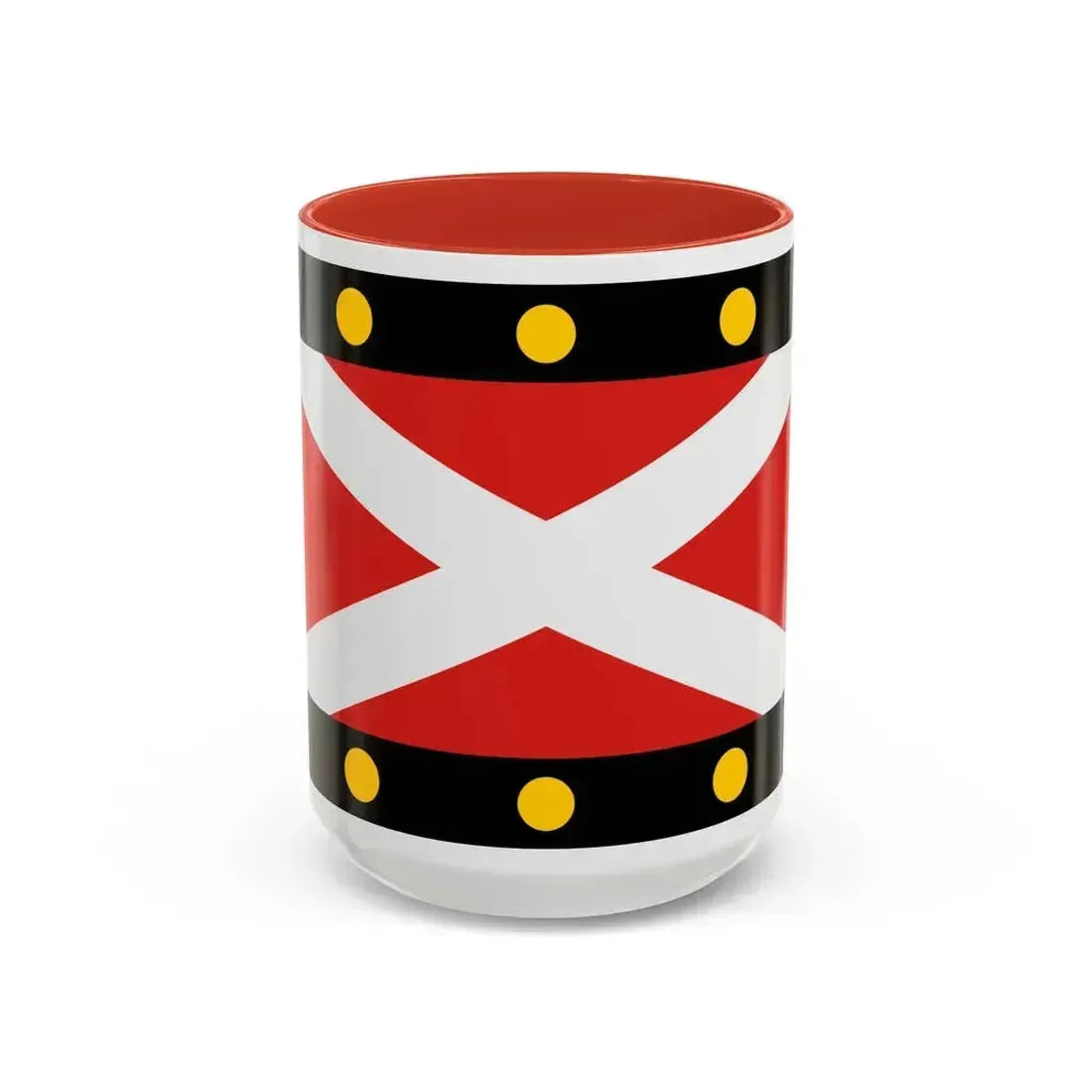 Flag of Hampton Poyle UK - Accent Coffee Mug 15oz Red - Go Mug Yourself