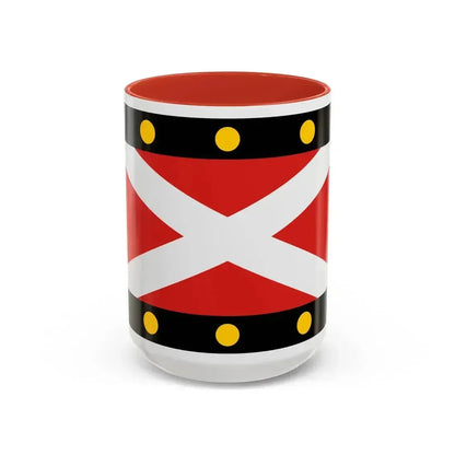 Flag of Hampton Poyle UK - Accent Coffee Mug 15oz Red - Go Mug Yourself