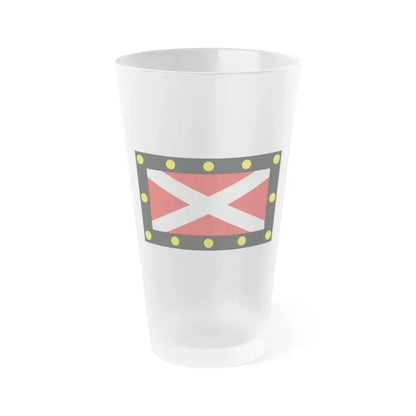 Flag of Hampton Poyle UK - Frosted Pint Glass 16oz 16oz Frosted - Go Mug Yourself
