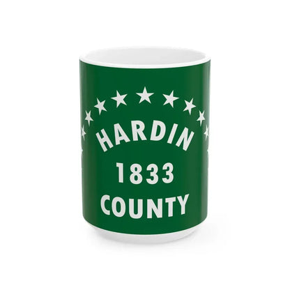 Flag of Hardin County Ohio (United States) White Coffee Mug 15oz - Go Mug Yourself