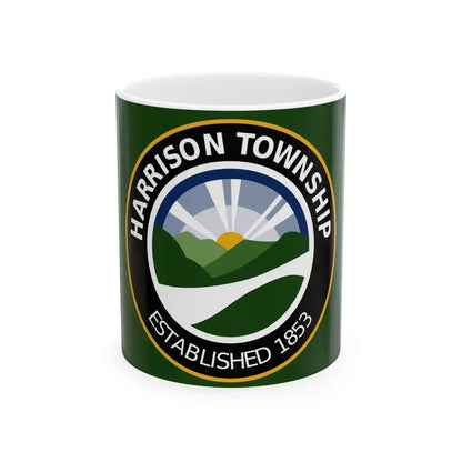 Flag of Harrison Township Ohio (United States) White Coffee Mug 11oz - Go Mug Yourself