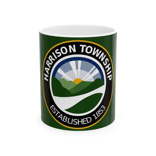 Flag of Harrison Township Ohio (United States) White Coffee Mug 11oz - Go Mug Yourself