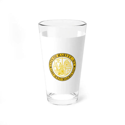 Flag of Harvey Illinois (United States) Pint Glass 16oz 16oz - Go Mug Yourself