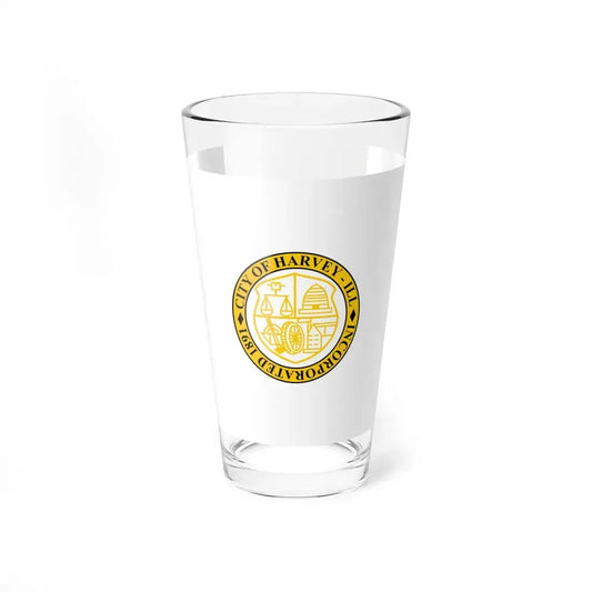 Flag of Harvey Illinois (United States) Pint Glass 16oz 16oz - Go Mug Yourself