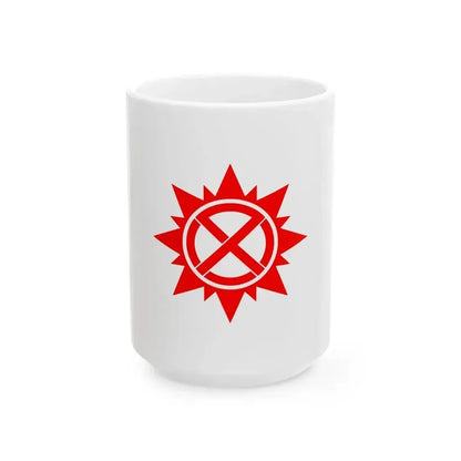 Flag of Hasuda Saitama (Japan) White Coffee Mug 15oz - Go Mug Yourself