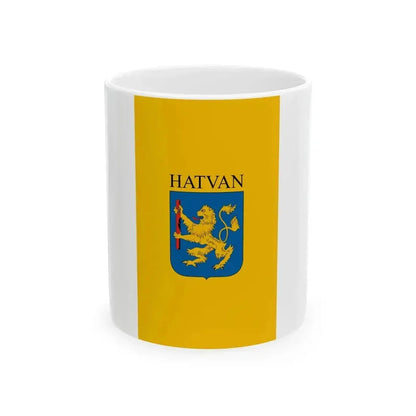 Flag of Hatvan vertical (Hungary) White Coffee Mug 11oz - Go Mug Yourself