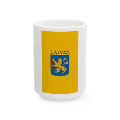 Flag of Hatvan vertical (Hungary) White Coffee Mug 15oz - Go Mug Yourself