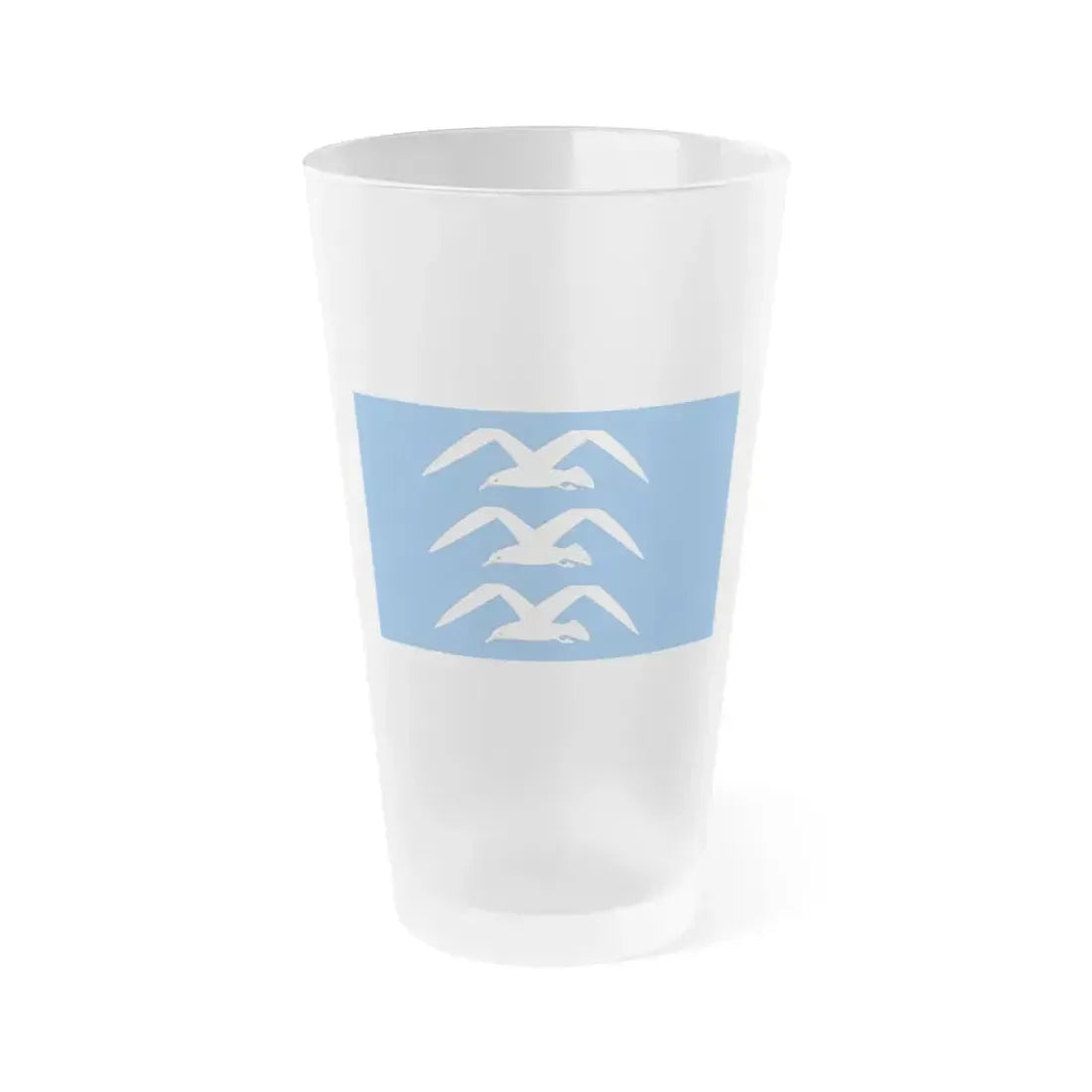 Flag of Haugesund Rogaland Norway - Frosted Pint Glass 16oz 16oz Frosted - Go Mug Yourself