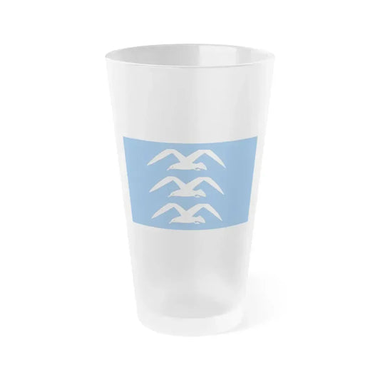 Flag of Haugesund Rogaland Norway - Frosted Pint Glass 16oz 16oz Frosted - Go Mug Yourself
