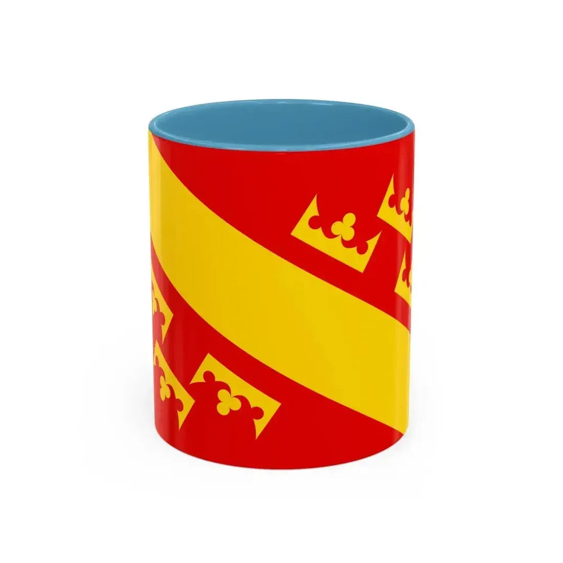 Flag of Haut Rhin France 2 - Accent Coffee Mug 11oz Light Blue - Go Mug Yourself