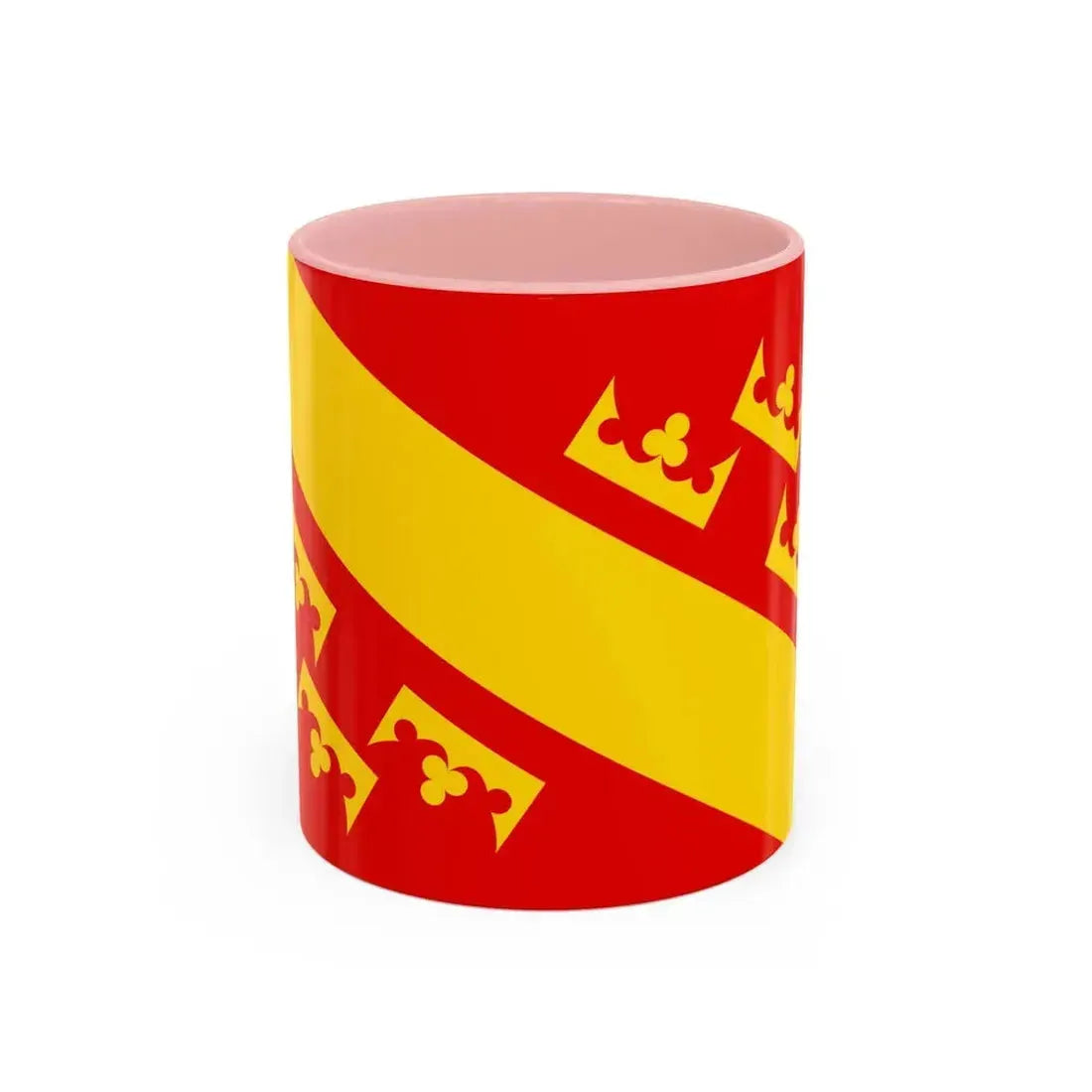 Flag of Haut Rhin France 2 - Accent Coffee Mug 11oz Pink - Go Mug Yourself