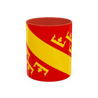 Flag of Haut Rhin France 2 - Accent Coffee Mug 11oz Red - Go Mug Yourself