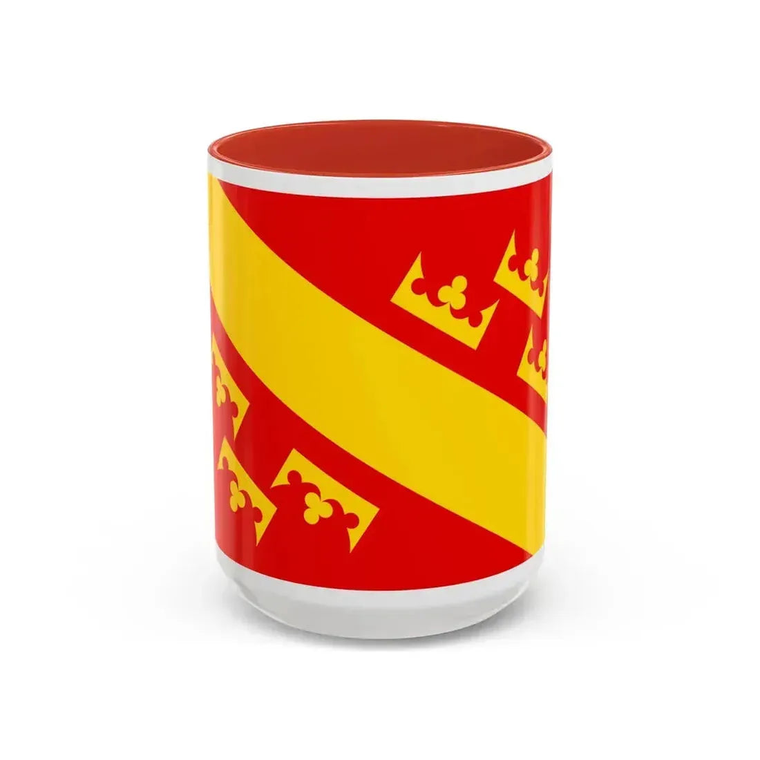 Flag of Haut Rhin France 2 - Accent Coffee Mug 15oz Red - Go Mug Yourself