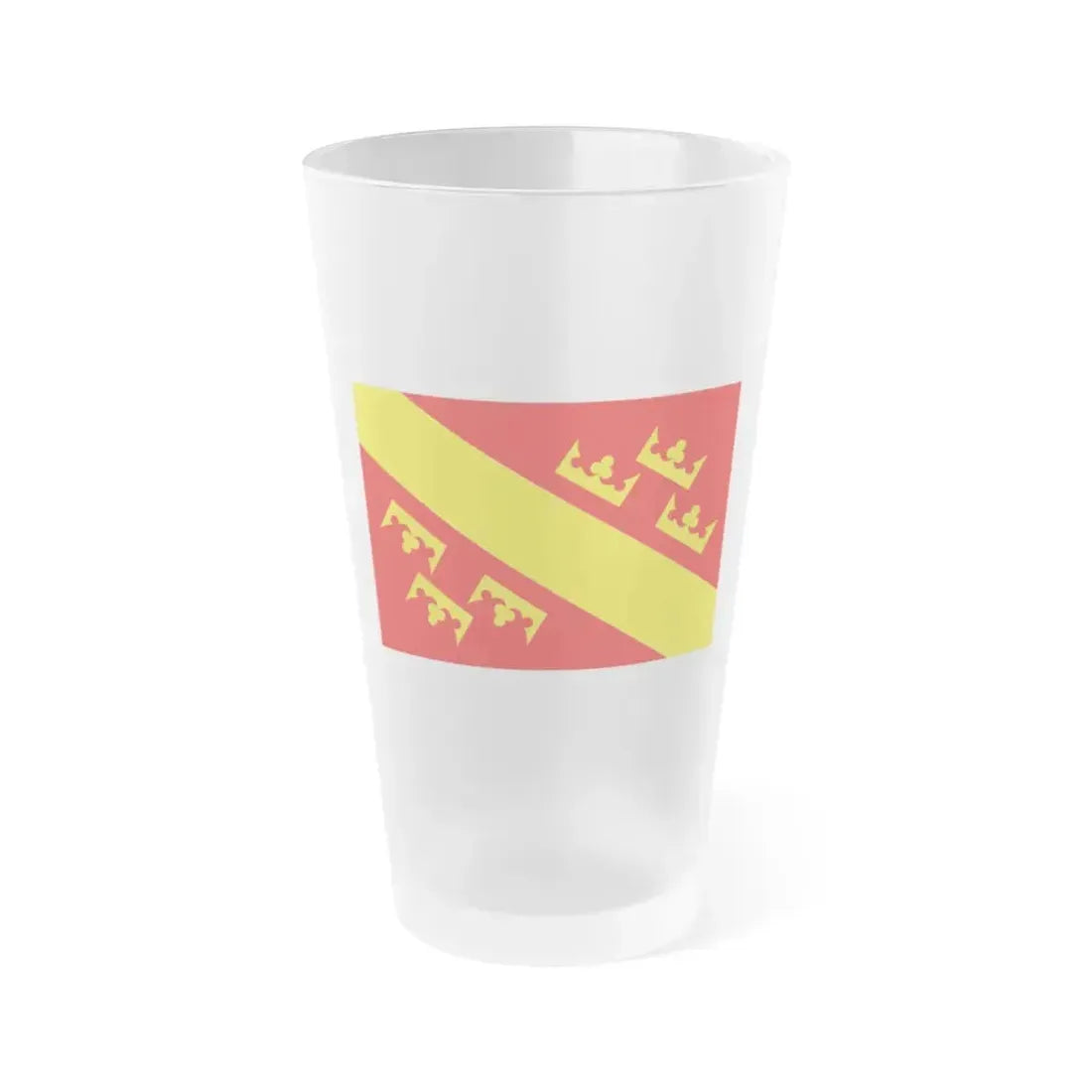 Flag of Haut Rhin France 2 - Frosted Pint Glass 16oz 16oz Frosted - Go Mug Yourself