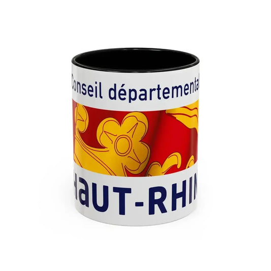 Flag of Haut Rhin France - Accent Coffee Mug 11oz Black - Go Mug Yourself