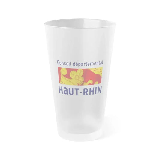 Flag of Haut Rhin France - Frosted Pint Glass 16oz 16oz Frosted - Go Mug Yourself