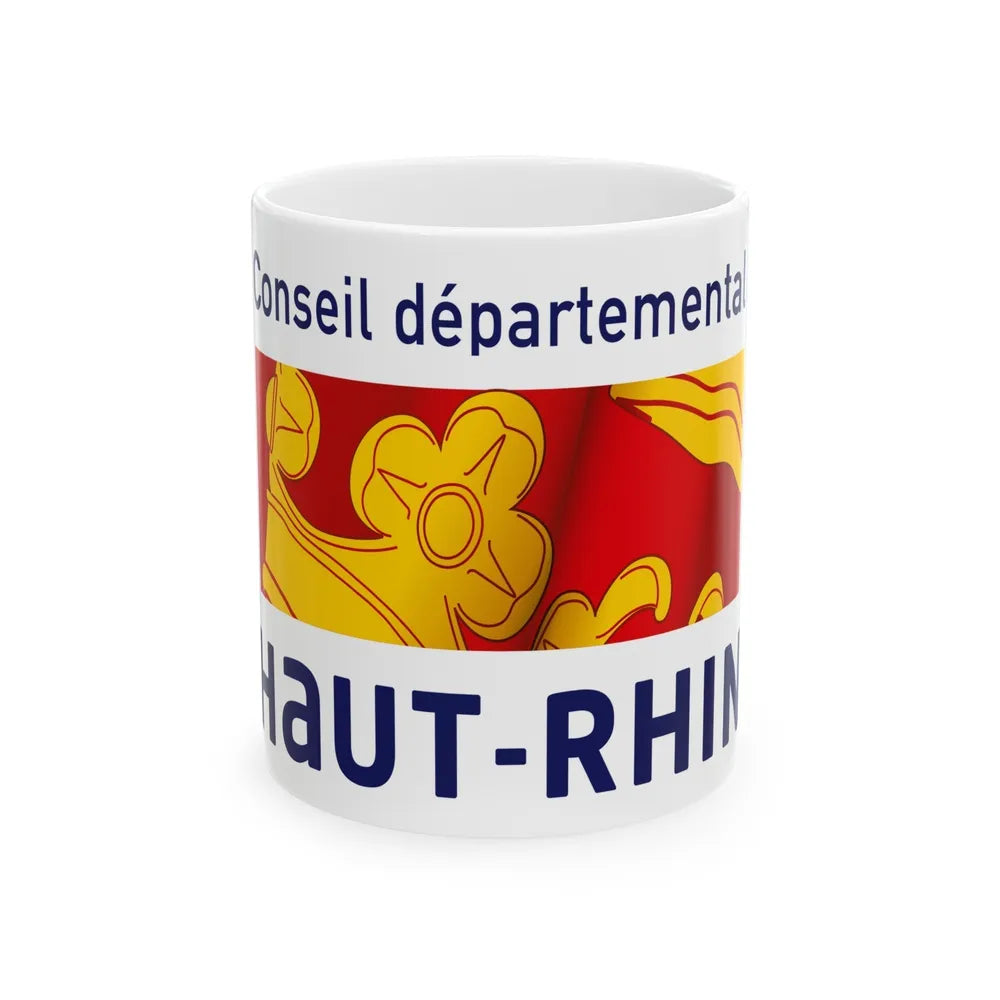 Flag of Haut Rhin France - White Coffee Mug-11oz-Go Mug Yourself