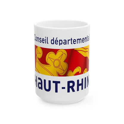 Flag of Haut Rhin France - White Coffee Mug-15oz-Go Mug Yourself