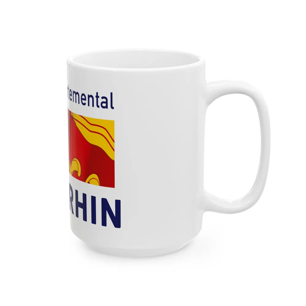 Flag of Haut Rhin France - White Coffee Mug-Go Mug Yourself