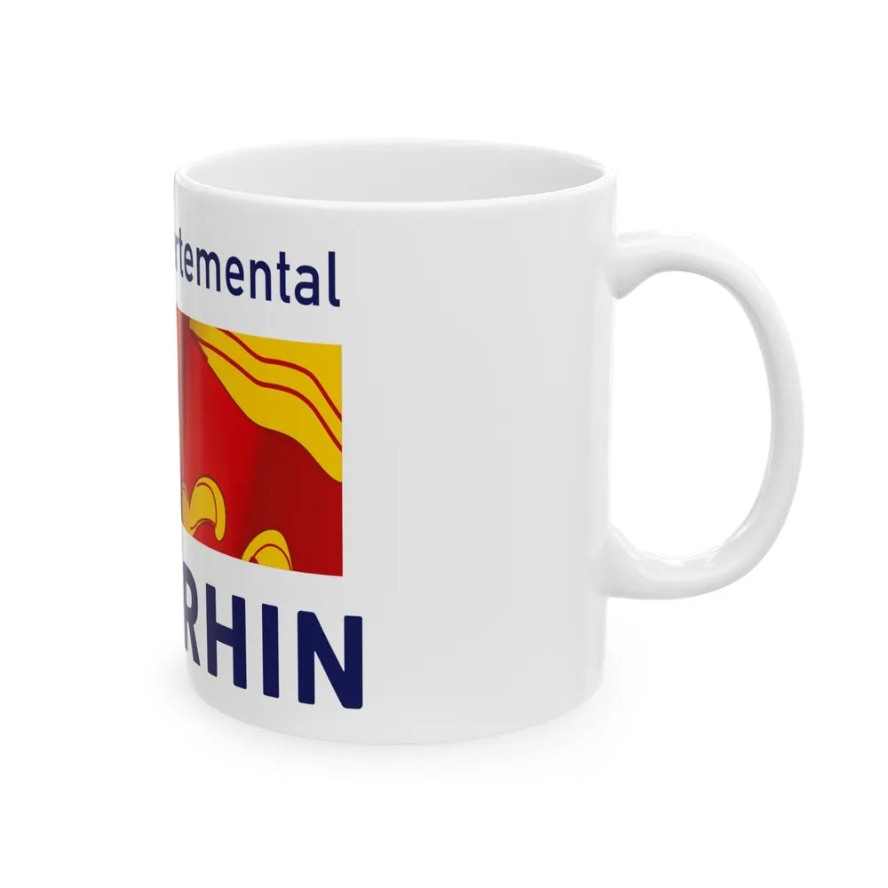 Flag of Haut Rhin France - White Coffee Mug-Go Mug Yourself