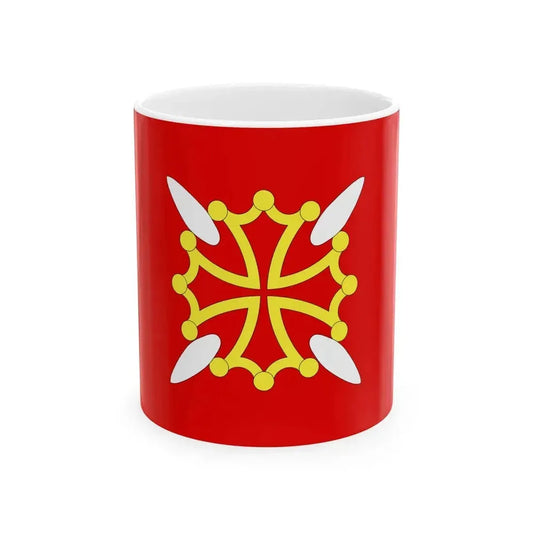 Flag of Haute Garonne France 2 - White Coffee Mug 11oz - Go Mug Yourself