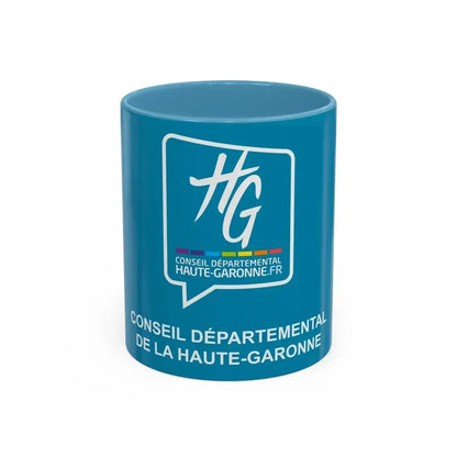 Flag of Haute Garonne France - Accent Coffee Mug 11oz Light Blue - Go Mug Yourself