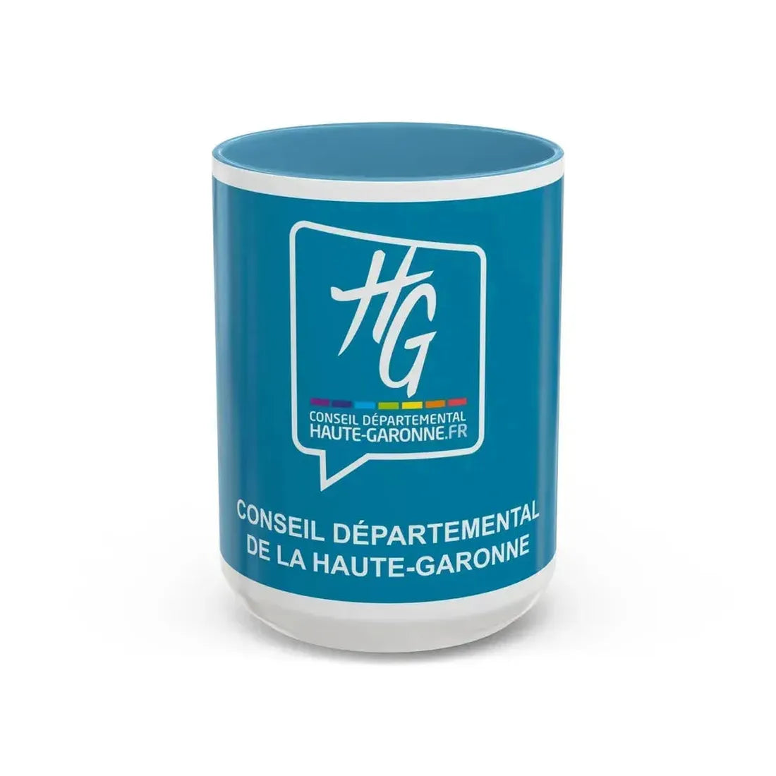 Flag of Haute Garonne France - Accent Coffee Mug 15oz Light Blue - Go Mug Yourself