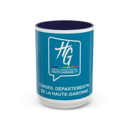 Flag of Haute Garonne France - Accent Coffee Mug 15oz Navy - Go Mug Yourself