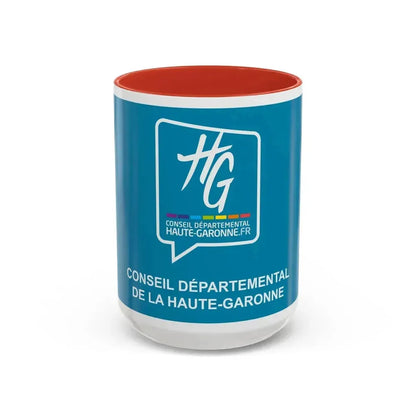 Flag of Haute Garonne France - Accent Coffee Mug 15oz Red - Go Mug Yourself