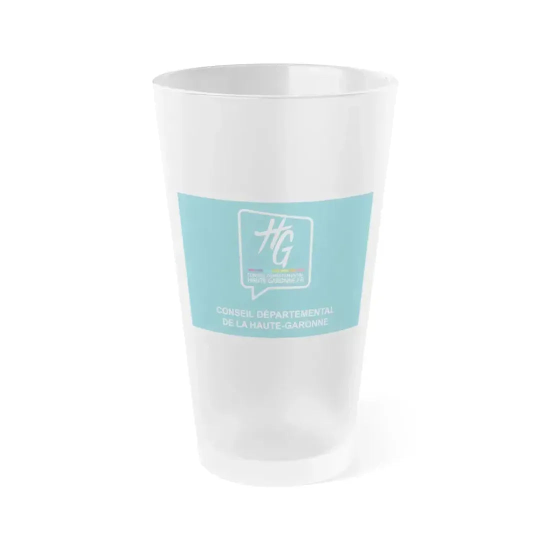 Flag of Haute Garonne France - Frosted Pint Glass 16oz 16oz Frosted - Go Mug Yourself