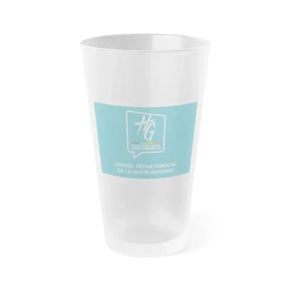 Flag of Haute Garonne France - Frosted Pint Glass 16oz 16oz Frosted - Go Mug Yourself