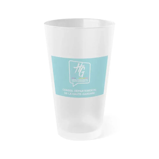 Flag of Haute Garonne France - Frosted Pint Glass 16oz 16oz Frosted - Go Mug Yourself
