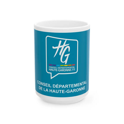 Flag of Haute Garonne France - White Coffee Mug-15oz-Go Mug Yourself