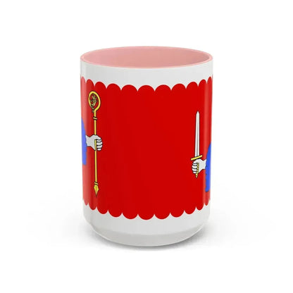 Flag of Haute Loire France - Accent Coffee Mug 15oz Pink - Go Mug Yourself