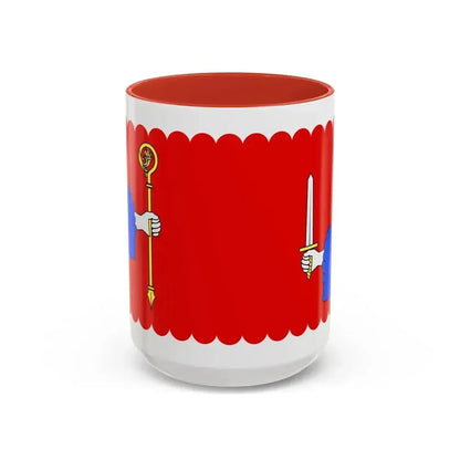 Flag of Haute Loire France - Accent Coffee Mug 15oz Red - Go Mug Yourself