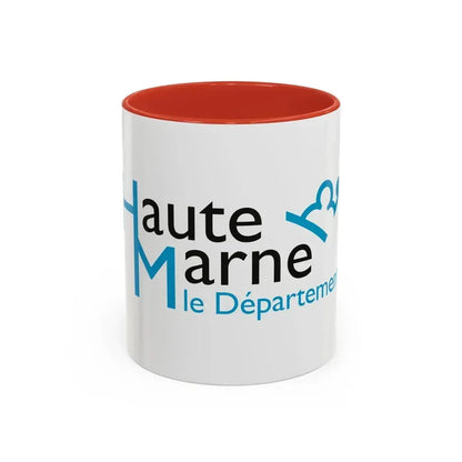 Flag of Haute Marne France - Accent Coffee Mug 11oz Red - Go Mug Yourself