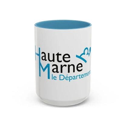 Flag of Haute Marne France - Accent Coffee Mug 15oz Light Blue - Go Mug Yourself