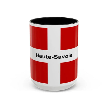 Flag of Haute Savoie France - Accent Coffee Mug 15oz Black - Go Mug Yourself