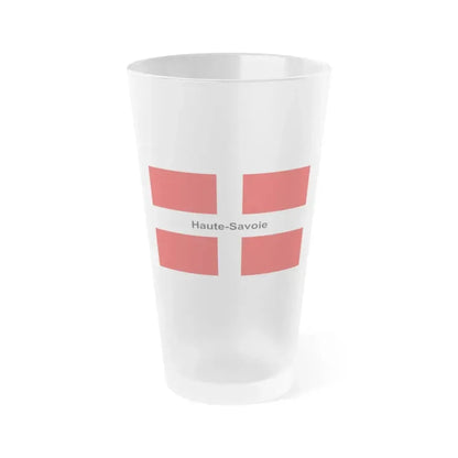 Flag of Haute Savoie France - Frosted Pint Glass 16oz 16oz Frosted - Go Mug Yourself