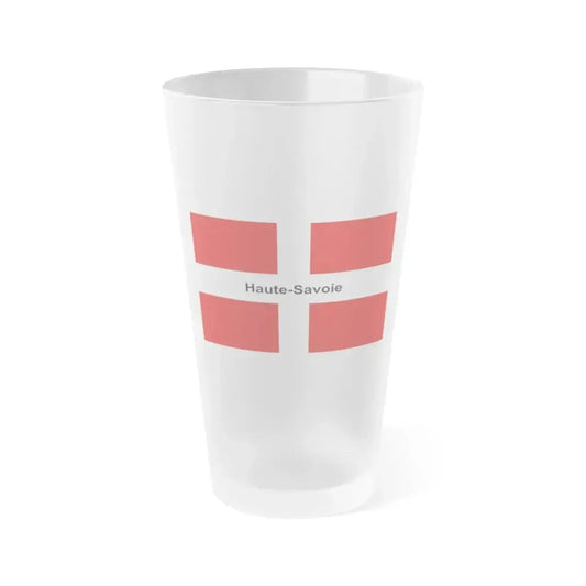 Flag of Haute Savoie France - Frosted Pint Glass 16oz 16oz Frosted - Go Mug Yourself