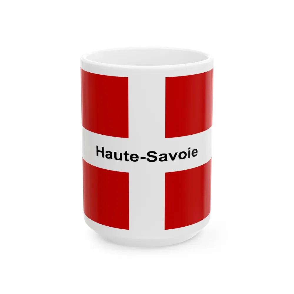 Flag of Haute Savoie France - White Coffee Mug-15oz-Go Mug Yourself