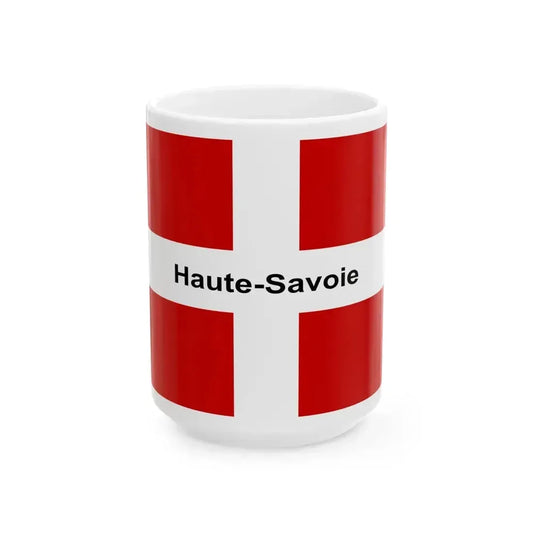 Flag of Haute Savoie France - White Coffee Mug 15oz - Go Mug Yourself