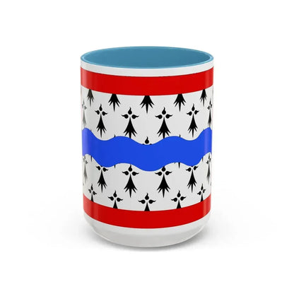 Flag of Haute Vienne France 2 - Accent Coffee Mug 15oz Light Blue - Go Mug Yourself