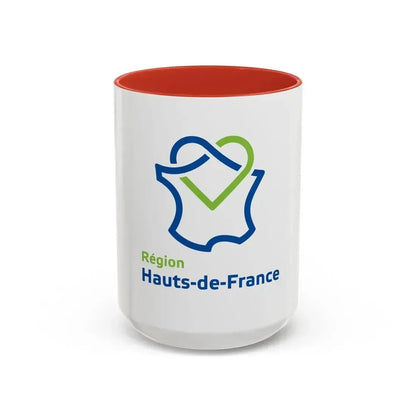 Flag of Hauts de France France - Accent Coffee Mug 15oz Red - Go Mug Yourself