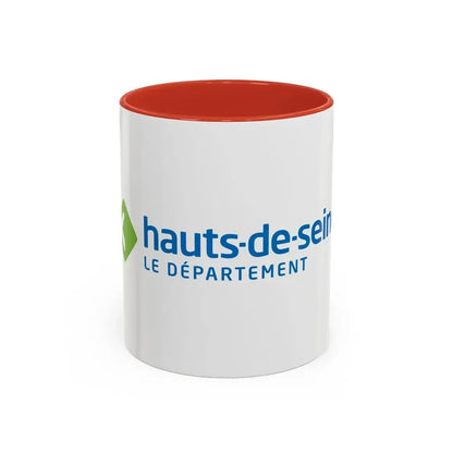 Flag of Hauts de Seine France - Accent Coffee Mug 11oz Red - Go Mug Yourself