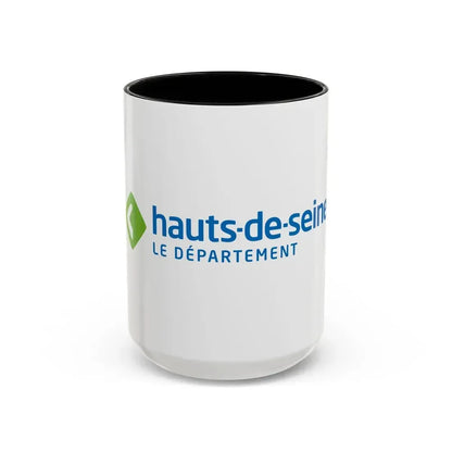 Flag of Hauts de Seine France - Accent Coffee Mug 15oz Black - Go Mug Yourself