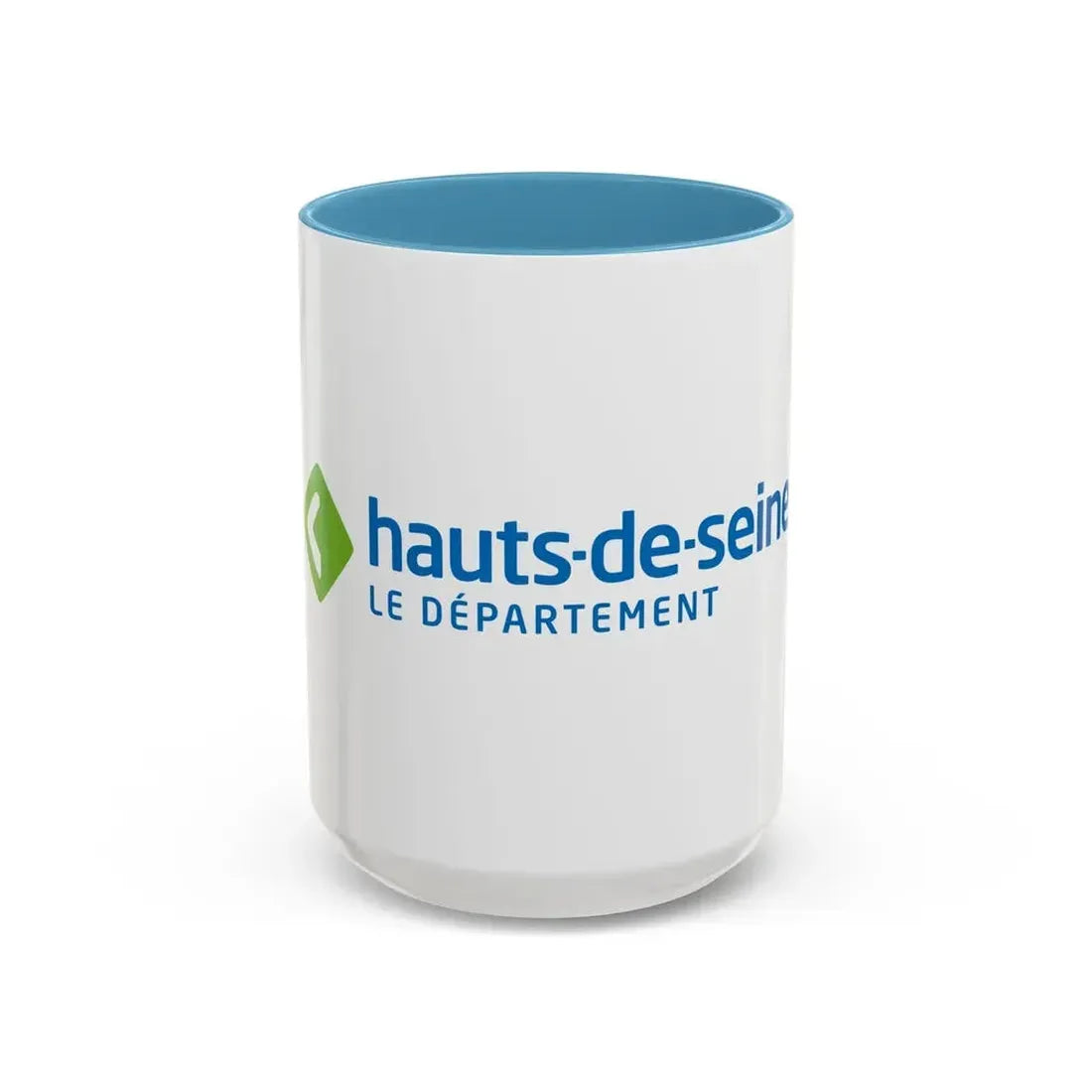 Flag of Hauts de Seine France - Accent Coffee Mug 15oz Light Blue - Go Mug Yourself