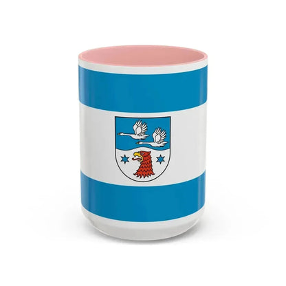 Flag of Havelland Germany - Accent Coffee Mug 15oz Pink - Go Mug Yourself